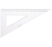 Graph'it - Equerre Plastique Transparente Graduée 30 cm - 60 Degrés - Outil de Dessin Scolaire et Professionnel - Double Bordure Antitache