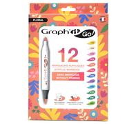 GRAPH'IT GO Set de 12 marqueurs acrylique - Floral