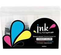 Graph'it - Ink Set d'Encre de Recharge pour Marqueurs à Alcool Graph’It Marker et Brush - Couleurs : Primary Colour - 4 Flacons de 25 ml - Dessin, Illustration et Manga