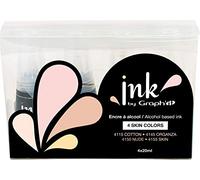 Graph'it – Set d'encre de recharge pour marqueurs à alcool – Skin Colors – 4 flacons de 25 ml