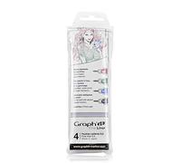 Graph'it - Pochette de 4 Feutres à Pointes Calibrées - Fine Liner - Encre Pigmentée à Base d’Eau - Résistante à la Lumière et au Gommage - Taille 0.5 - Assortiment Noir Bleu Rouge Vert