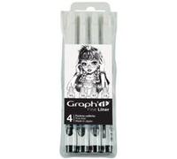 GRAPH'IT POCHETTE DE 4 FINE LINERS NOIR - MANGA Noir G