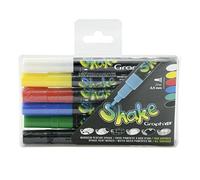 GRAPH'IT - Shake Set de 6 Marqueurs à Encre Acrylique Opaque - Dessin et Manga - Pointe Fine - Résistante à l’Eau et UV - Professionnel et Débutant - Tous Supports - Couleurs Basiques