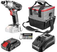 GRAPHITE Energy kit + : Visseuse sans fil 18V, Li-Ion, 0-2200 tr/min, droite/gauche, couple 180 Nm, porte-outil 6,35mm (1/4"), frein de broche, (LxH) 185 x 225mm, poids 1,2kg, batterie 2.0Ah, chargeur