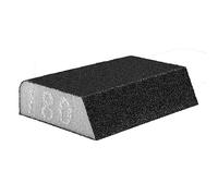GRAPHITE Éponge à bords biseautés 98 x 25 x 68 mm, grain K80/120/180 - Éponge abrasive de qualité supérieure pour un ponçage précis - Utilisation polyvalente, pour bois, (K180)