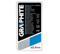 GRAPHITE Forets à métaux HSS-Co, 2,4 mm, jeu de 10, affûtage profond, acier M35, angle de pointe 135°, correction de l'arête de coupe transversale, DIN338
