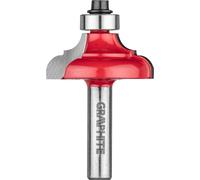 GRAPHITE Fraise à contourner avec palier décoratif, insert en carbure de tungstène (HM), diamètre 25,7-41,3 mm, longueur de travail 9,7-18,3 mm, diamètre de la tige 6/8/12 mm, pour le bois (35.2 x 15,