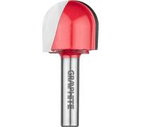 GRAPHITE Fraise à rainurer en U, HM, diamètre de perçage 6.35/12,7/25,4 mm, longueur de travail 15,5/19,6/22,5 mm, diamètre de queue 8 mm, pour bois massif, MDF, panneaux de particules, contreplaqué (