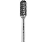 GRAPHITE Fraise sur tige HM, cylindrique arrondie, forme C, outil de coupe HM, Ø 12 mm, longueur de la tête 25 mm, Ø de la tige 6mm, longueur de la tige 45 mm, fraise carbure pour meuleuses droites
