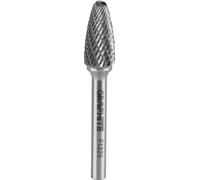 GRAPHITE HM Fraise à métaux, ogival, arrondie, type F, queue 6 x 45 mm, pour meuleuse, pour aluminium, plastique