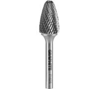 GRAPHITE HM Fraise à métaux, ogival, arrondie, type F, queue 6 x 45 mm, pour meuleuse, pour aluminium, plastique