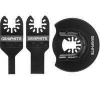 GRAPHITE HSS Jeu de 3 lames de scie plongeante pour métal Racleur multifonctions pour la découpe de métaux
