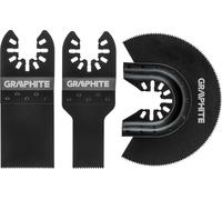 GRAPHITE Jeu de lames de scie plongeantes 3 pcs. grattoir travail du bois appareil multifonctions