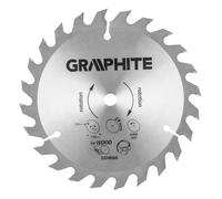 GRAPHITE Lame de scie circulaire - 150 x 10 mm - 1,6 mm - Idéale pour bois - Lame de scie Widia - Fabriquée en acier au manganèse MN65 (en carbure de tungstène, 150 mm de diamètre, alésage de lame de
