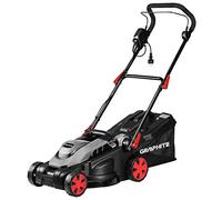 GRAPHITE Tondeuse à gazon électrique 1500 W, denture rotative 3 500 min¹, largeur de coupe 360 mm, hauteur de coupe 20/35/50 mm, bac de ramassage 35 l, masse 10,1 kg