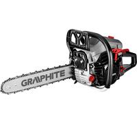 GRAPHITE Tronçonneuse à essence 2kW 2.7CV, guide-chaîne 16", cylindrée 52cm3, moteur thermique 2 temps , perche 40cm, interrupteur d'aspiration automatique, capacité du réservoir 550 cm³, poids 5,53 k
