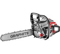 GRAPHITE tronçonneuse à essence 2kW 2.7PS, guide-chaîne 18", cylindrée 52cm3, moteur à combustion 2 temps, perche 45cm, interrupteur d'aspiration automatique, capacité du réservoir 550 cm³, poids 5,35