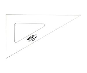 Graphoplex Equerre 60° 3 bords droits 15 cm Transparent