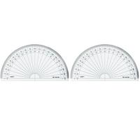 GRAPHOPLEX Rapporteur 1/2 cercle 13cm grades Transparent (Lot de 2)