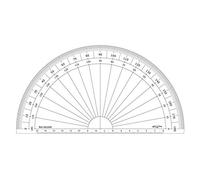 GRAPHOPLEX Rapporteur 1/2 cercle 22cm degrés Transparent