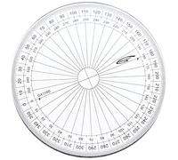 Generique – Rapporteur GRAPHOPLEX Cercle 10 cm 360° Transparent Rigide Incassable