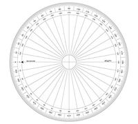 GRAPHOPLEX Rapporteur cercle entier 25cm degrés Transparent
