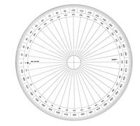 GRAPHOPLEX Rapporteur cercle entier 25cm grades Transparent