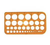 Graphoplex Trace cercles pairs/impairs 36 cercles de 1 à 36 mm Orange Transparent