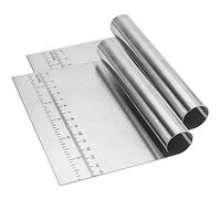 Graplan 2 Pièces Grattoirs à Pâte en Acier Inoxydable, Coupe-pâte, Multi-usages Grattoir avec échelle de Mesure pour Cuisine,Pâtisserie,Crêpes
