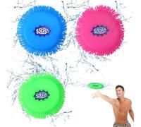 Graplan 3 Pièces Frisbee à Eau,Disque éclaboussant d'eau,Disques Volants d'eau,Jouets Frisbee,Splash Disc,Boules à éclabousser en Silicone Super Doux,Sports,Jeux et Amusement(TPR,17 cm)