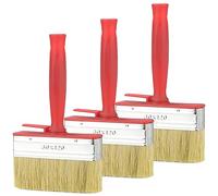 Graplan Lot de 3 pinceaux à lasure - 30 x 120 mm de large - Avec manche en plastique - Pas de perte de poils - Grandes surfaces - Pour mur, meubles, clôture, bois