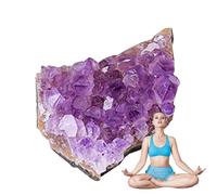 Grappe d'améthyste, grappe de cristaux de méditation, amas de cristaux d'améthyste naturels, cristaux violet foncé, grappe de cristaux de méditation pour décoration de chambre, lieu de travail