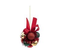 Grappe de 11 boules de Noël - Feeric Christmas - Rouge - Ruban rouge - PVC 30 mm