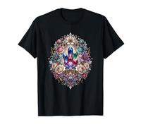 Grappe de Cristaux colorés entourés de Fleurs Vintage T-Shirt