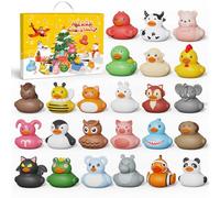Grarain Calendrier de l'Avent pour Garçons et Filles, Calendrier de Noël 24 Jours, Canards en Caoutchouc, Jouets de Bain, Jouets pour Tout-Petits, Cadeaux de Noël et d'Anniversaire