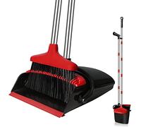 GRAREND Ensemble Balai et Pelle à poussière pour la Maison, la Cuisine, Le Bureau, Les sols d'intérieur, Les Fournitures de Nettoyage du Sol, Cadeau de Pendaison de crémaillère - Rouge