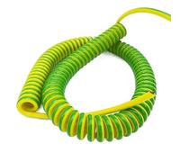 GRASAKY Câble de terre extensible de 6 mètres, câble à ressort jaune vert, conception télescopique à un noyau Rallonge(9AWG)