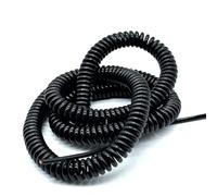 GRASAKY Câble spiralé à ressort à 2 conducteurs, connexion à griffes à ressort ondulé, fil extensible, ligne électrique spiralée extensible de 3 mètres Rallonge(15AWG)