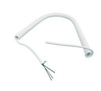 GRASAKY Câble spiralé à ressort blanc blindé télescopique à 3 conducteurs de calibre 26 AWG for applications polyvalentes Rallonge(Stretch 1 meter)