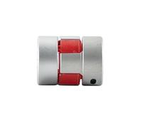 GRASAKY Coupleur d'arbre flexible en aluminium D20L25 à 2 mâchoires, connecteur de moteur, accouplement à patins en caoutchouc solide Rouvert Élastique(6x6.35mm)