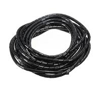 GRASAKY Gaine de Gestion de câbles Flexible de 5 mètres, diamètre intérieur de 4 mm, 4,9 m, Organiseur de câbles en Spirale for Installation à Domicile protéger Le Manchon(Noir)