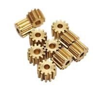 GRASAKY Lot de 10 mini engrenages cylindriques plats en cuivre, module 0,3, 12 dents, 4,2 x 4 mm, arbre de 2 mm, à ajustement serré, for modèle d'avion, jouet, pignon Pignon d'arbre
