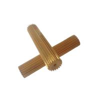 GRASAKY Lot de 2 engrenages droits en cuivre, module 0,7, 12 dents, diamètre 9,8 mm, longueur 55 mm, crémaillère 0,7 m, 12 dents, sans alésage Pignon d'arbre