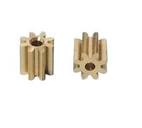 GRASAKY Lot de 2 engrenages plats en cuivre à 8 dents, 81,5 A et 82 A, dents droites, 1,5 mm et 2 mm, arbre à ajustement serré, pignon 0,5 module 8T Pignon d'arbre(2mm tight fit)