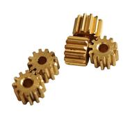 GRASAKY Lot de 5 engrenages droits plats en laiton de 3,3 mm de diamètre extérieur, module 0,5, 9 dents, pignon 0,5 M, 9 dents Pignon d'arbre(2.2mm thick 1.48mm bore)