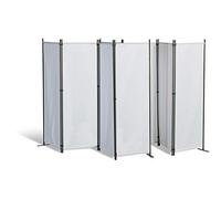 GRASEKAMP Lot de 2 séparateurs Paravent 4 pièces Blanc