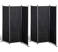 GRASEKAMP Qualität seit 1972 Lot de 2 paravents 3 pièces de séparation de pièce Noir