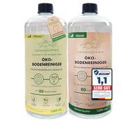 GRASHÜPFER® Lot de 2 nettoyeurs de sol écologiques pour robot nettoyeur, parfum citron et tropical, compatibles avec Roborock, Dreame, Ecovacs & Co. Pour stratifié, parquet, carrelage - 2 x 1000 ml