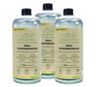 GRASHÜPFER® Lot de 3 nettoyeurs robot nettoyeurs écologiques I Nettoyant pour sol écologique moyen 3 x 1000 ml Concentré pour au moins 240 utilisations « Fleur d'agrumes » Compatible avec tous les