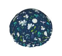Grass And Dove Bonnet de douche réutilisable de luxe pour femme, double couche de protection, élastique pour salon de spa
